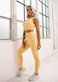 Exercise Outfits for Women 2 Pieces Ribbed Seamless Yoga -  - Sets