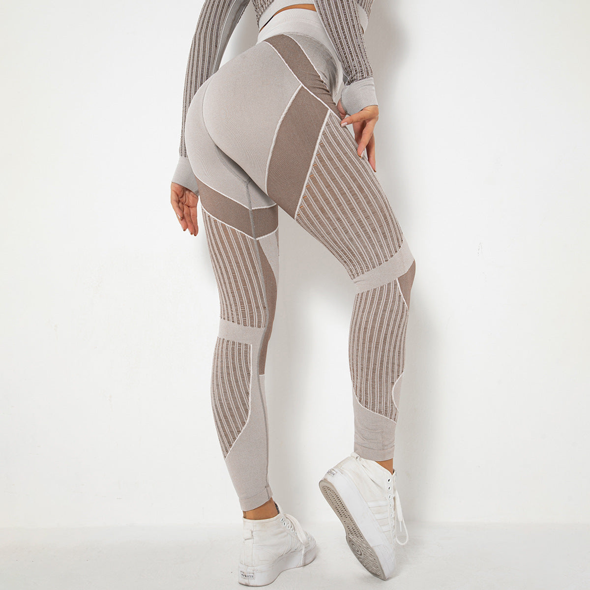 Yogadept hollow out Mesh Breathable Yoga Leggings -  - Leggings