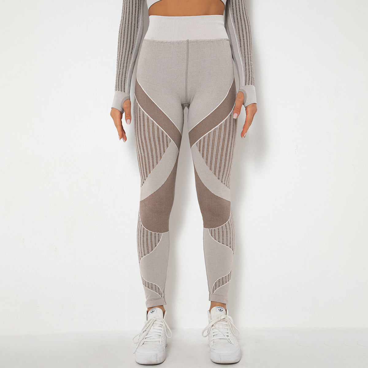 Yogadept hollow out Mesh Breathable Yoga Leggings -  - Leggings
