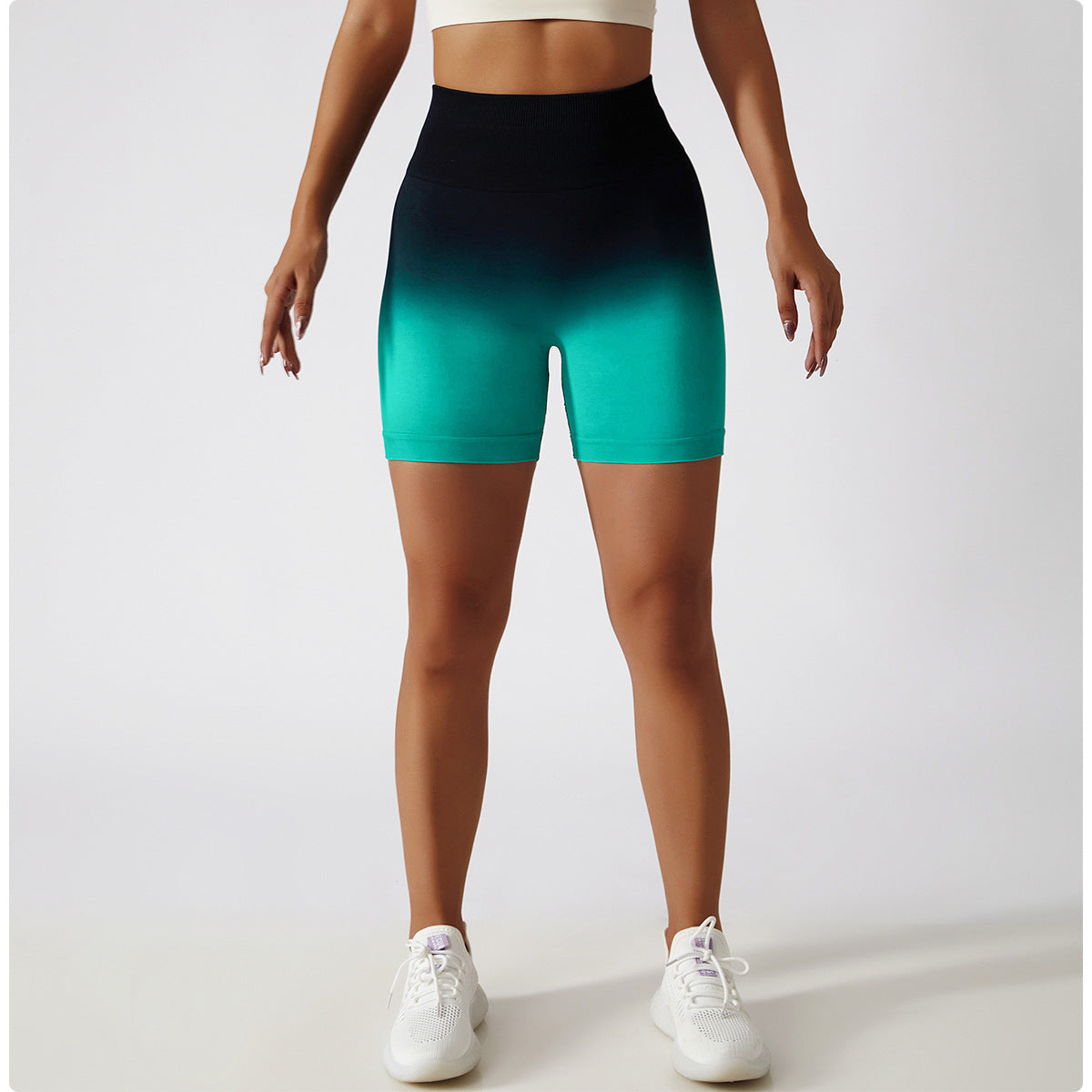 High-waisted Gradient Seamless Sports Shorts