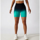 High-waisted Gradient Seamless Sports Shorts
