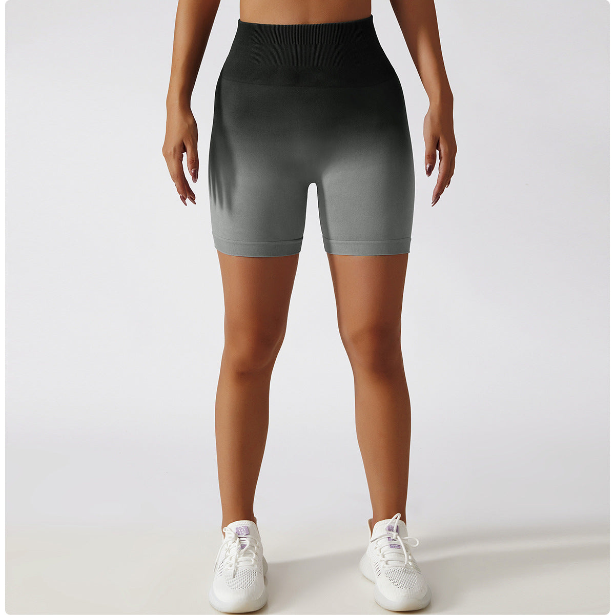 High-waisted Gradient Seamless Sports Shorts