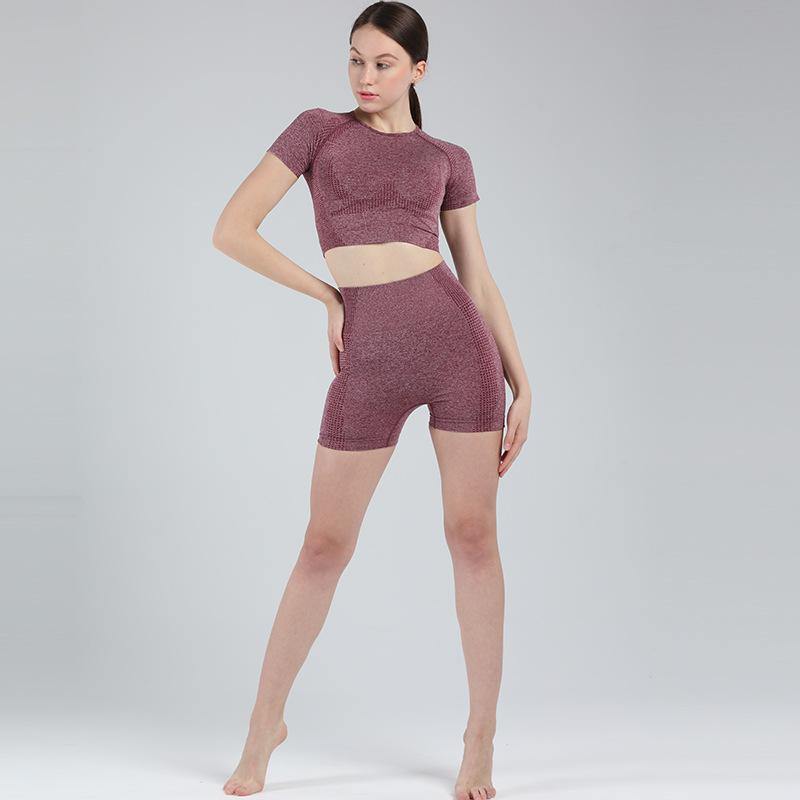 GYM SHORT SLEEVE CROPPED TOPS -  - Sets