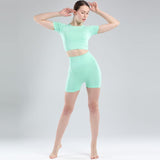 GYM SHORT SLEEVE CROPPED TOPS -  - Sets