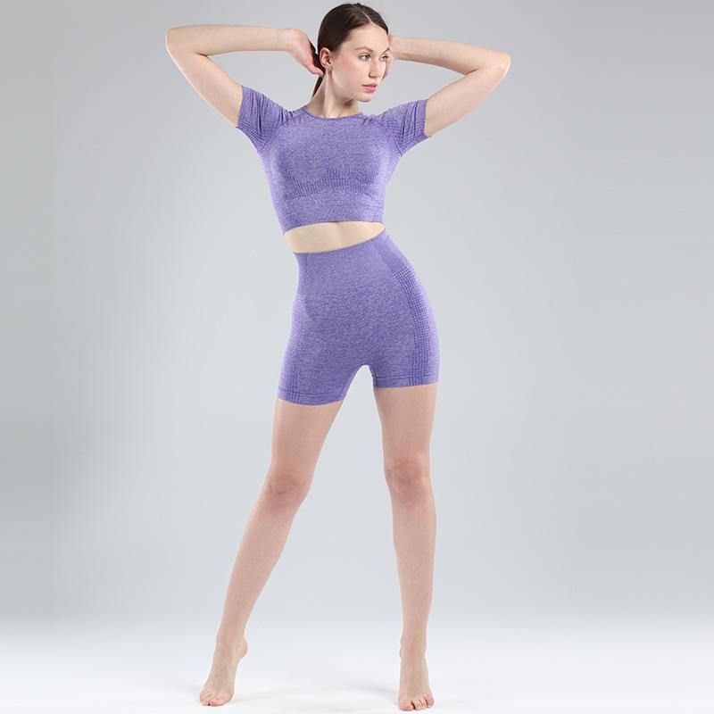 GYM SHORT SLEEVE CROPPED TOPS -  - Sets