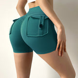 Passionate Back Pocket Yoga Shorts -  - Shorts
