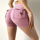 Passionate Back Pocket Yoga Shorts -  - Shorts