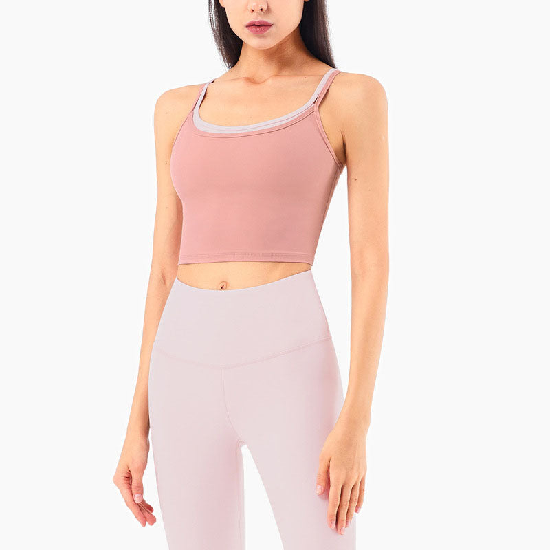 Women Double color strap Sports Bra -  - Bras