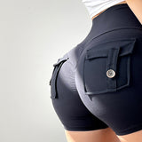 Passionate Back Pocket Yoga Shorts -  - Shorts