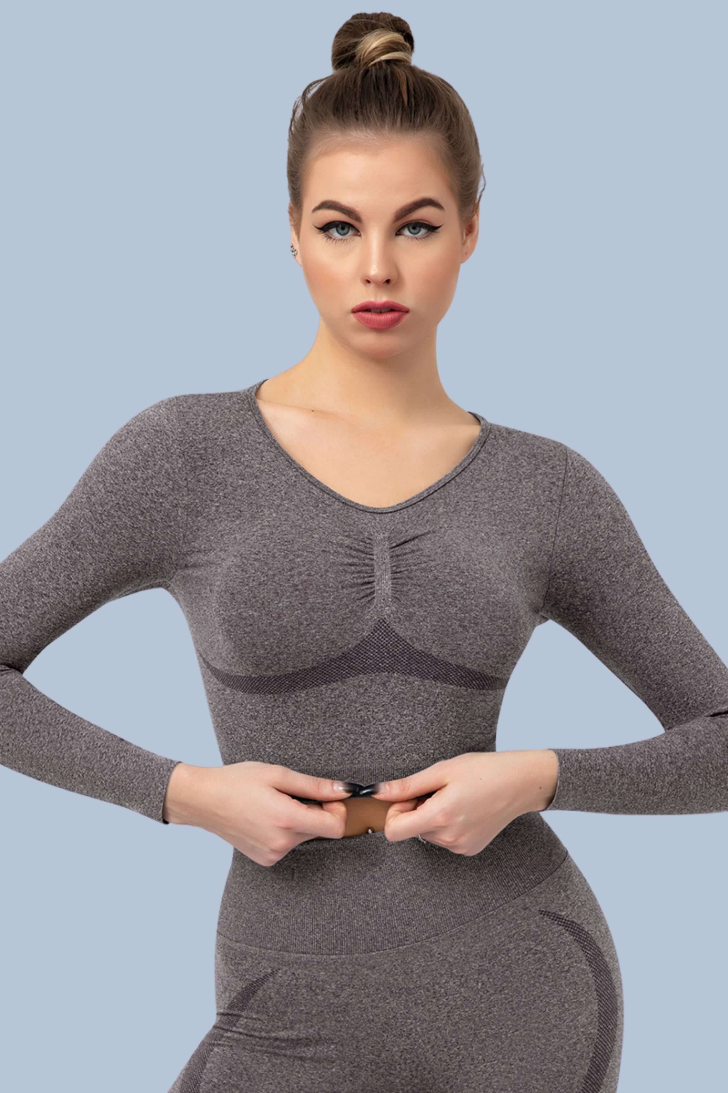 Superfit breathable Seamless Crop Tops Long sleeves