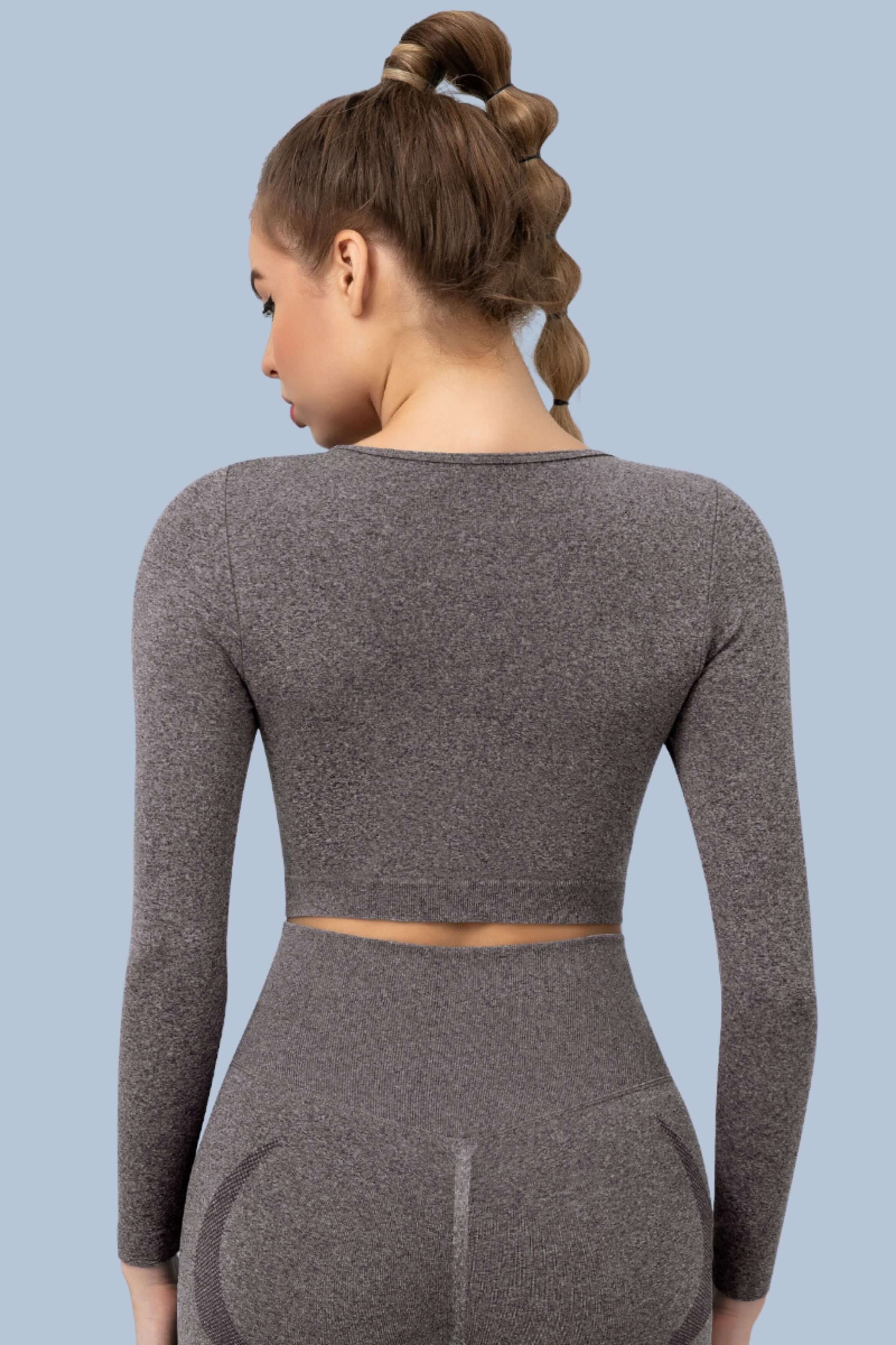 Superfit breathable Seamless Crop Tops Long sleeves