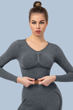 Superfit breathable Seamless Crop Tops Long sleeves