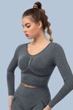 Superfit breathable Seamless Crop Tops Long sleeves