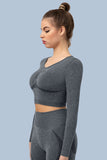 Superfit breathable Seamless Crop Tops Long sleeves