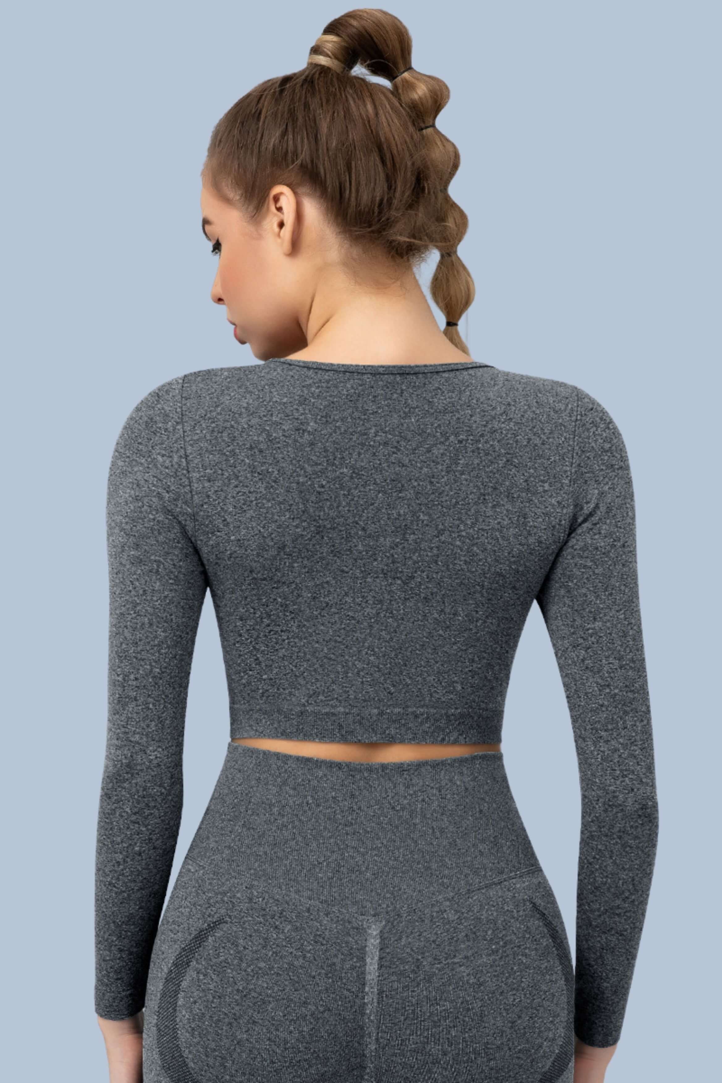 Superfit breathable Seamless Crop Tops Long sleeves