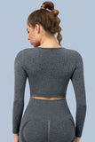 Superfit breathable Seamless Crop Tops Long sleeves
