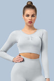Superfit breathable Seamless Crop Tops Long sleeves