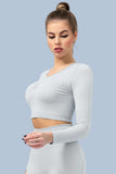 Superfit breathable Seamless Crop Tops Long sleeves