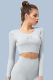 Superfit breathable Seamless Crop Tops Long sleeves
