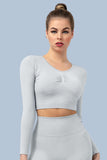 Superfit breathable Seamless Crop Tops Long sleeves