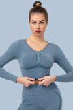 Superfit breathable Seamless Crop Tops Long sleeves
