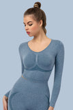 Superfit breathable Seamless Crop Tops Long sleeves