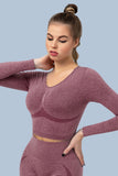 Superfit breathable Seamless Crop Tops Long sleeves