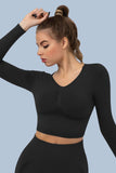 Superfit breathable Seamless Crop Tops Long sleeves