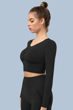 Superfit breathable Seamless Crop Tops Long sleeves