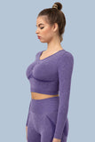 Superfit breathable Seamless Crop Tops Long sleeves