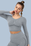 Superfit breathable Seamless Crop Tops Long sleeves