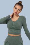 Superfit breathable Seamless Crop Tops Long sleeves