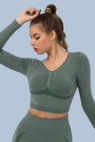 Superfit breathable Seamless Crop Tops Long sleeves