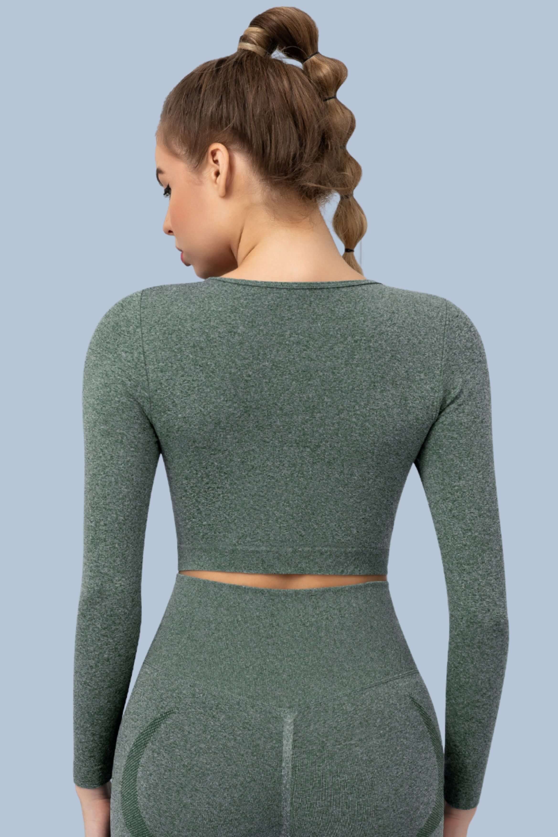 Superfit breathable Seamless Crop Tops Long sleeves