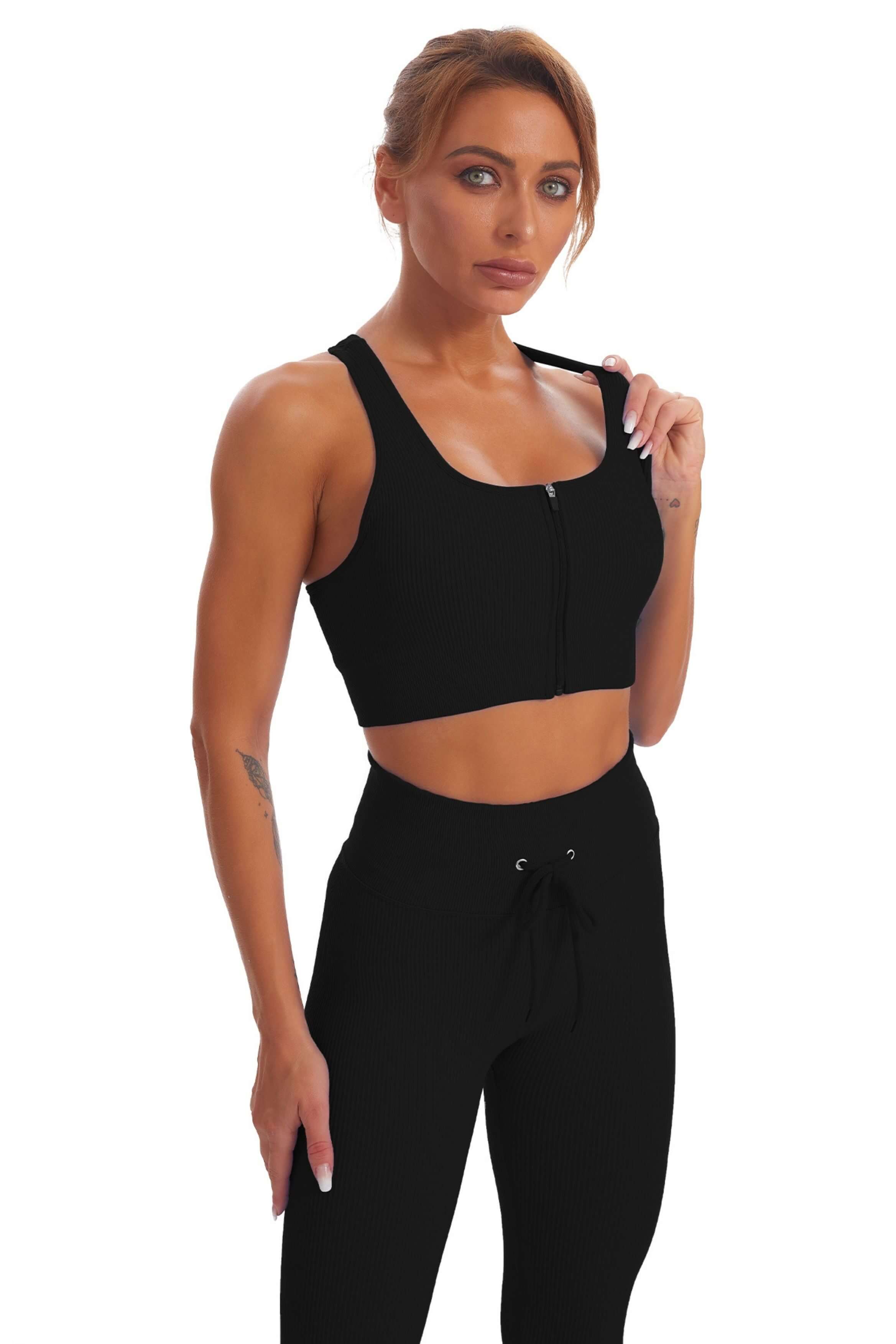Acid Wash Seamless Ribbed 2 Piece Workout Sets