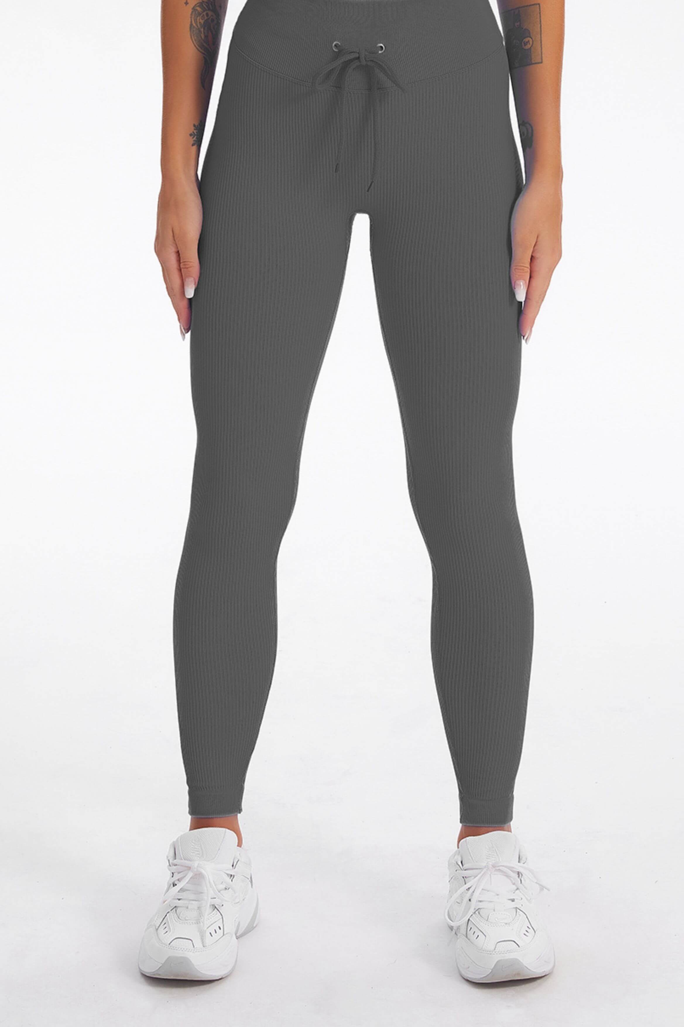 Acid Wash Ribbed Seamless 2 Piece Workout Sets
