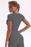 Acid Wash Ribbed Seamless 2 Piece Workout Sets