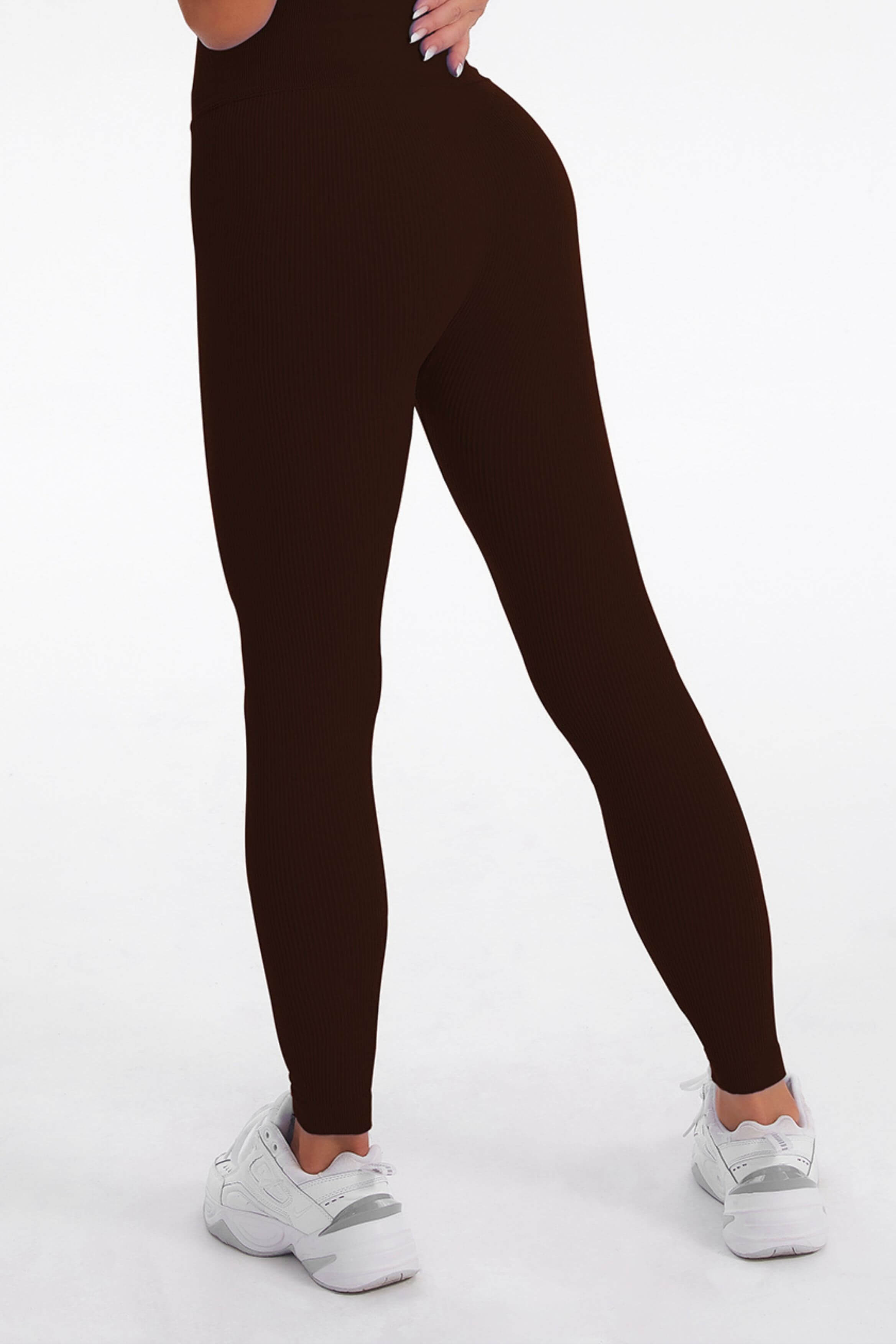 Acid Wash Long sleeves Seamless Ribbed 2 Piece Workout Sets