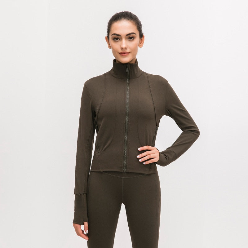 Just A Winner Long Sleeve Fitness Jacket -  - CROP TANKS