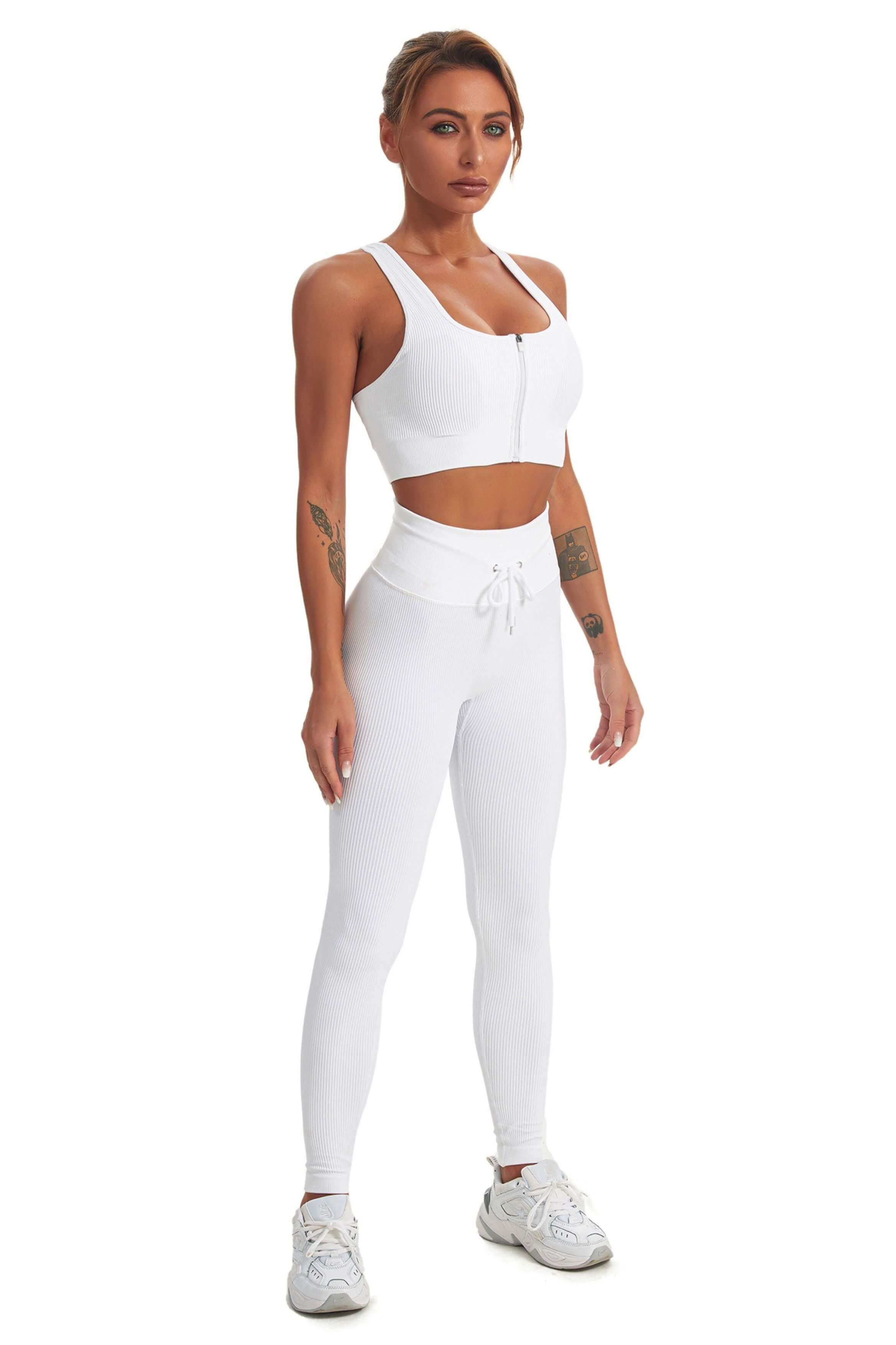 Acid Wash Seamless Ribbed 2 Piece Workout Sets