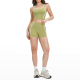 Wholesale Open Back Yoga Vest With Short Set