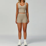 Wholesale Women's Slim Fit Activewear Set - Vest + Shorts