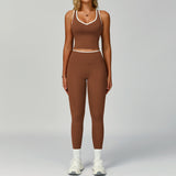 Wholesale Women's Slim Fit Activewear Set - Vest + Trousers