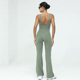 Wholesale Flare Yoga Jumpsuit Set