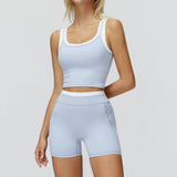 Wholesale Ribbed Yoga Vest With Short Set