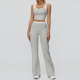 Wholesale Ribbed Yoga Vest With Wide-leg pants Set