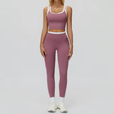 Wholesale Ribbed Yoga Vest With Pants Set
