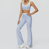 Wholesale Ribbed Yoga Bra With Wide-leg Pants Set