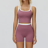 Wholesale Ribbed Yoga Vest With Short Set