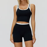 Wholesale Ribbed Yoga Vest With Short Set